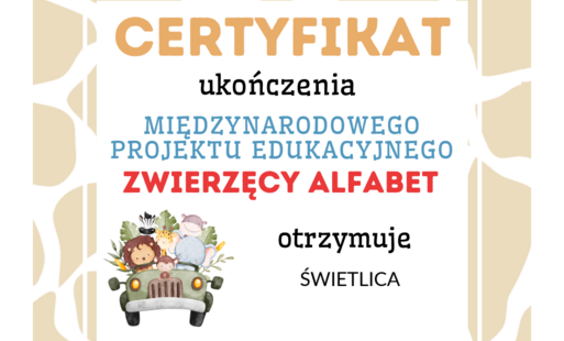 Innowacja i projekt „Zwierzęcy alfabet” zakończone
